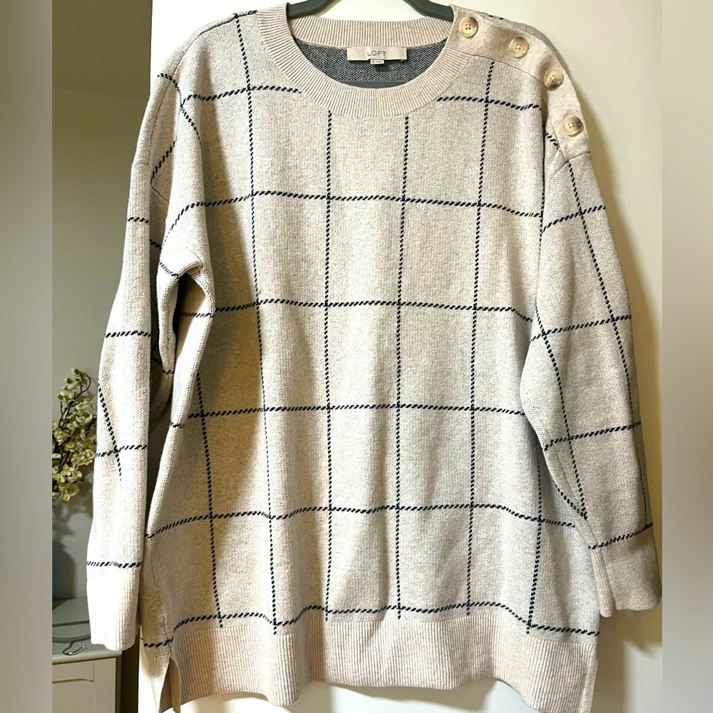LOFT side button sweater